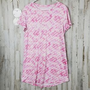 Aeropostale Logo Sleep Shirt Pink White Size Large
